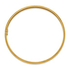 14K Yellow Gold Flexible Textured Bangle with Safety Clasp