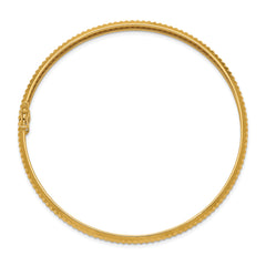 14K Yellow Gold Flexible Textured Bangle with Safety Clasp