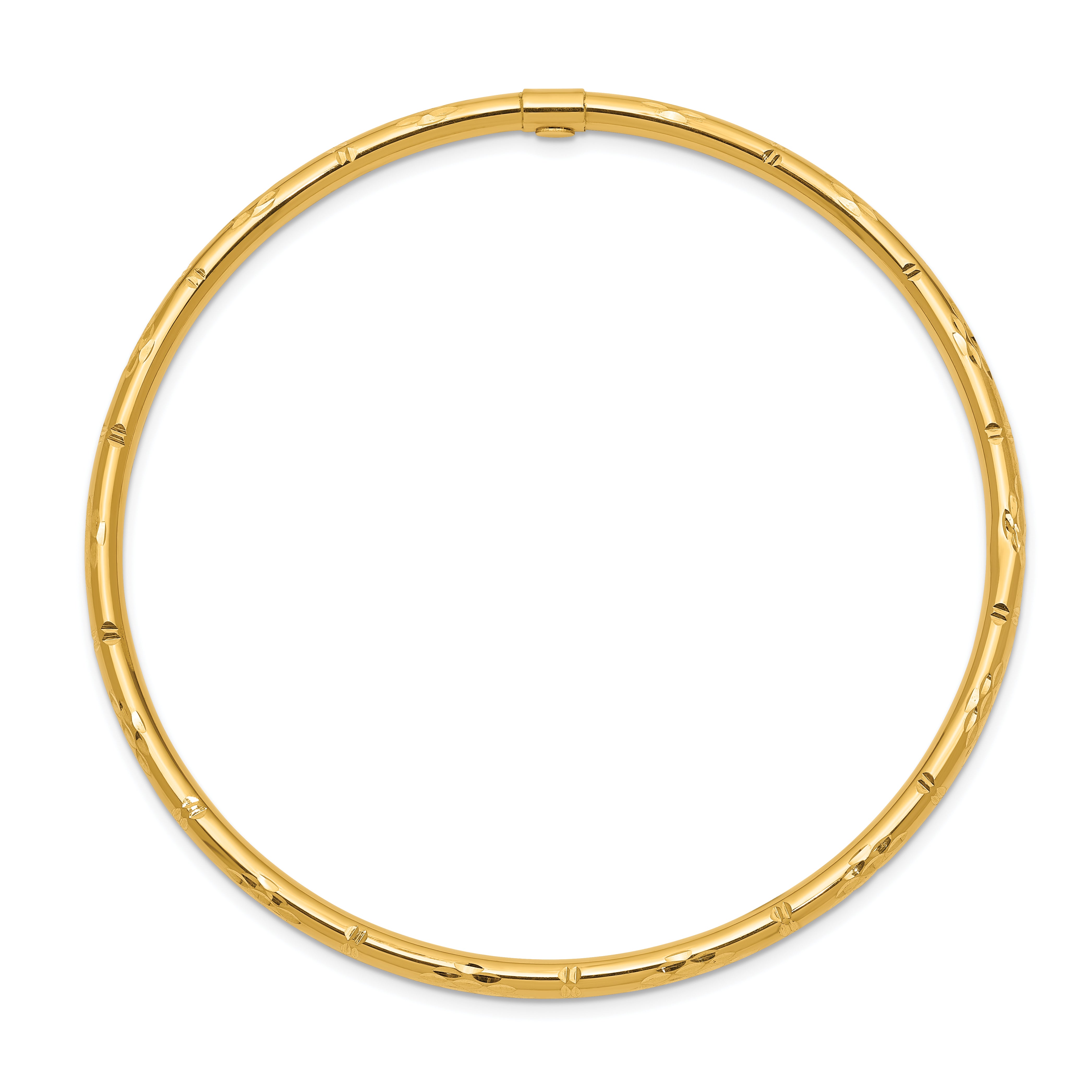 14k Polished Diamond-cut Slip-on Bangle Secondary image