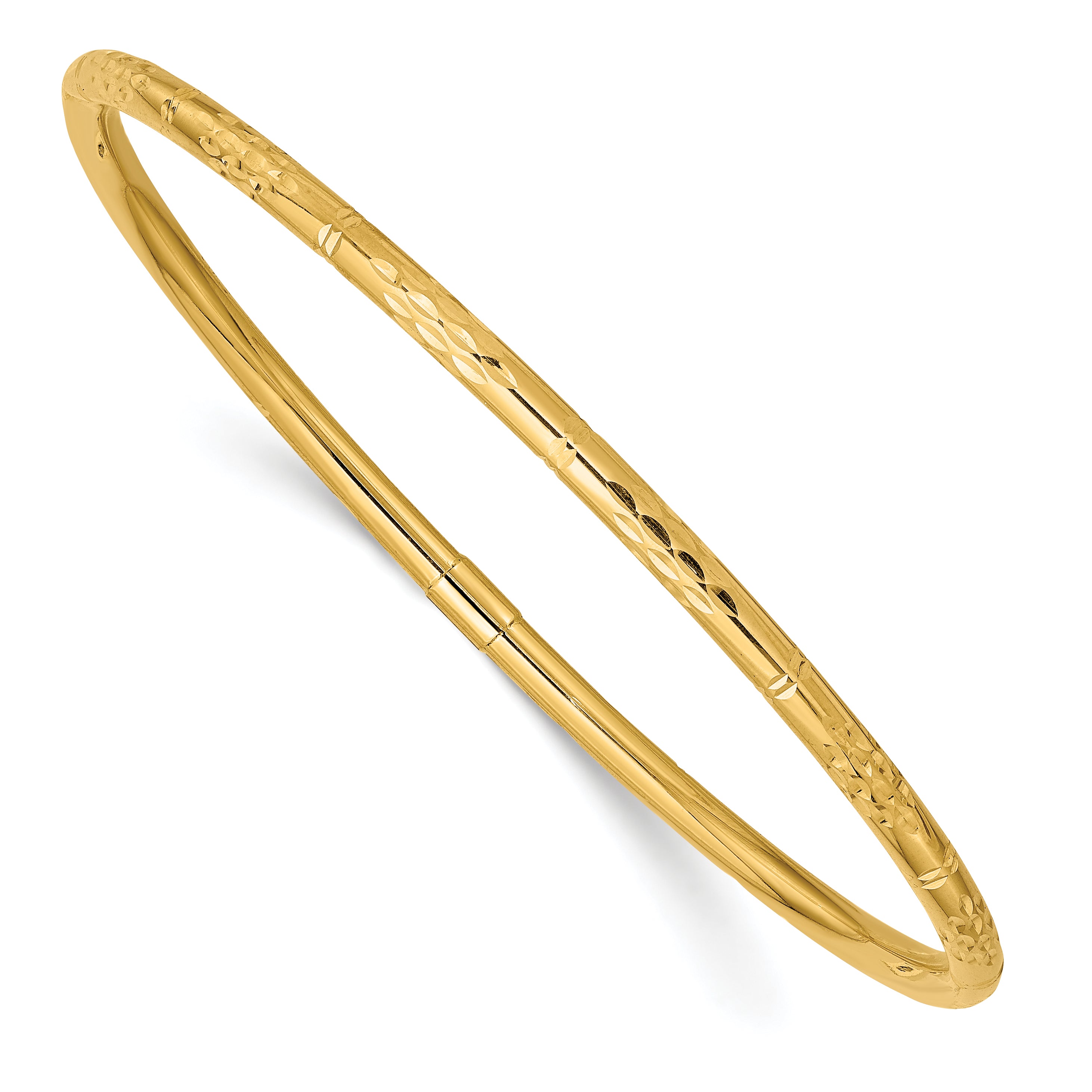 14k Polished Diamond-cut Slip-on Bangle Main image