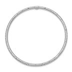 14K White Gold Polished Diamond-Cut Bangle Elegant Slip-On