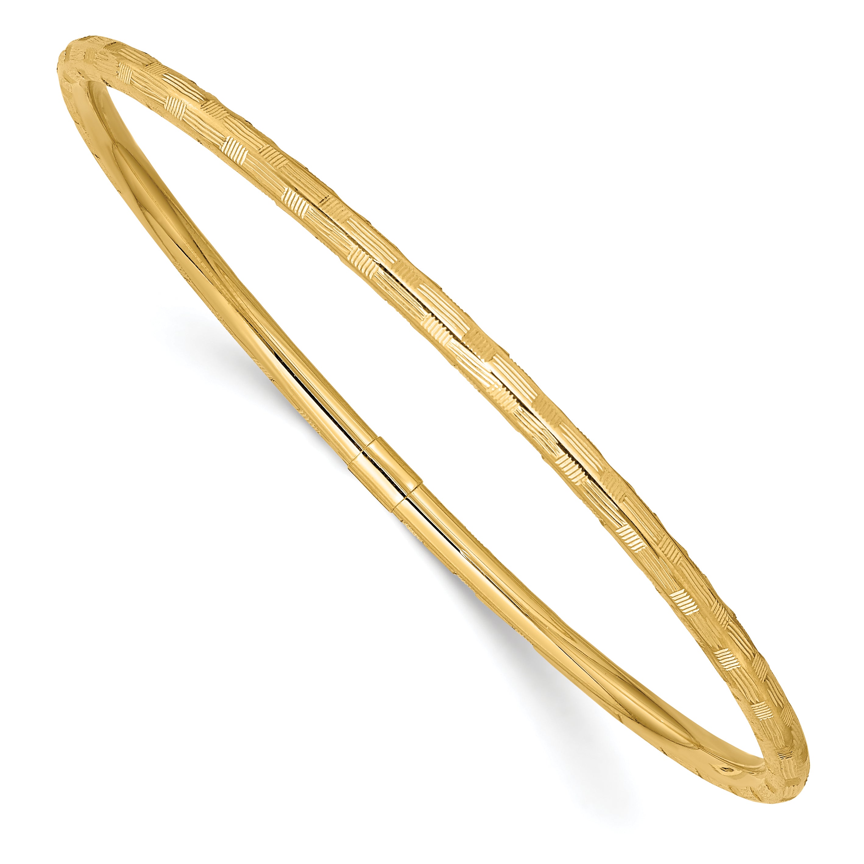 14k Yellow Gold Diamond-cut Slip-on Bangle Main image