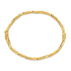 14k Polished Twisted Hinged Bangle Bracelet