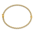 14k Two-Tone Polished Hinged Bangle Bracelet