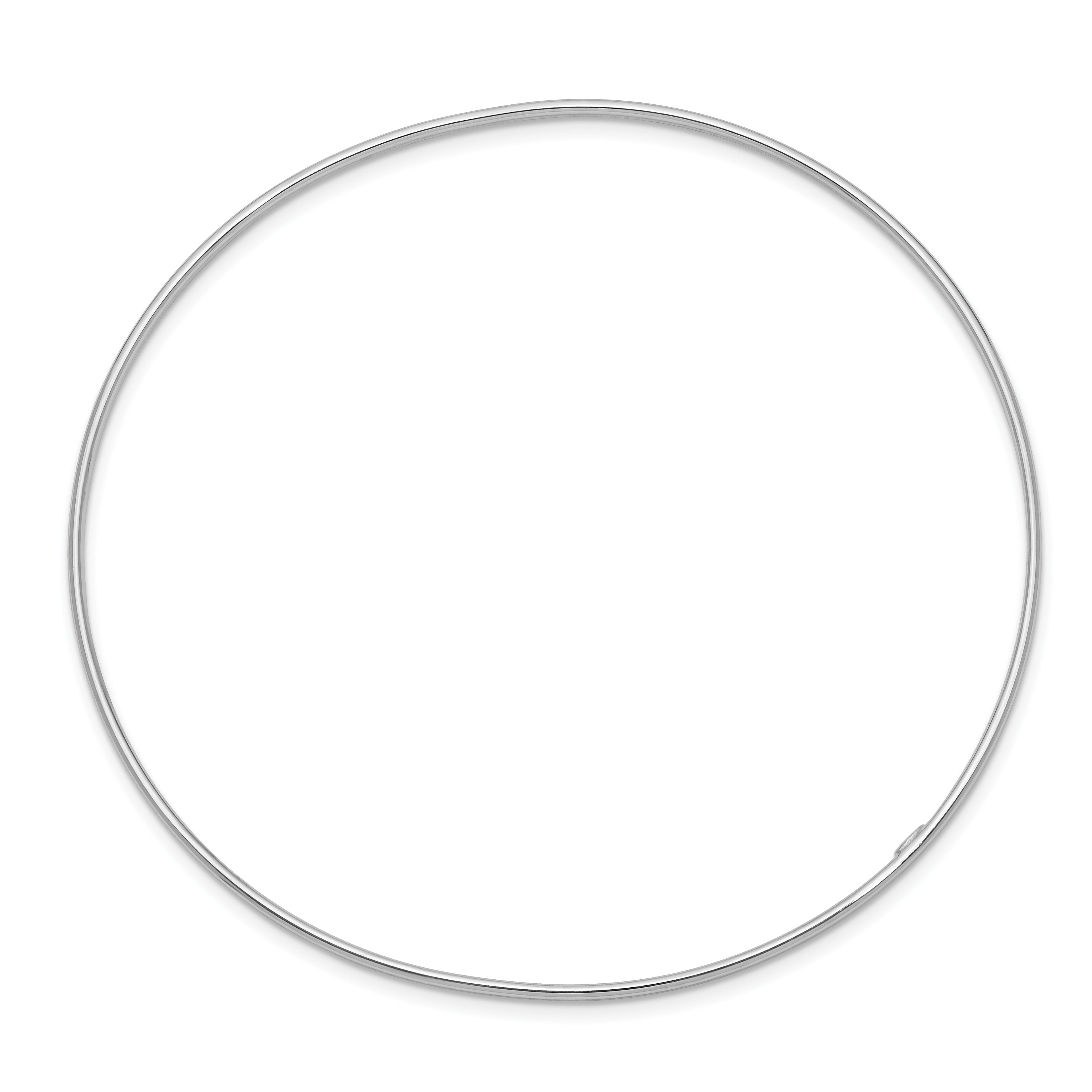 14k White Gold 1.5mm Polished Slip-on Bangle Bracelet