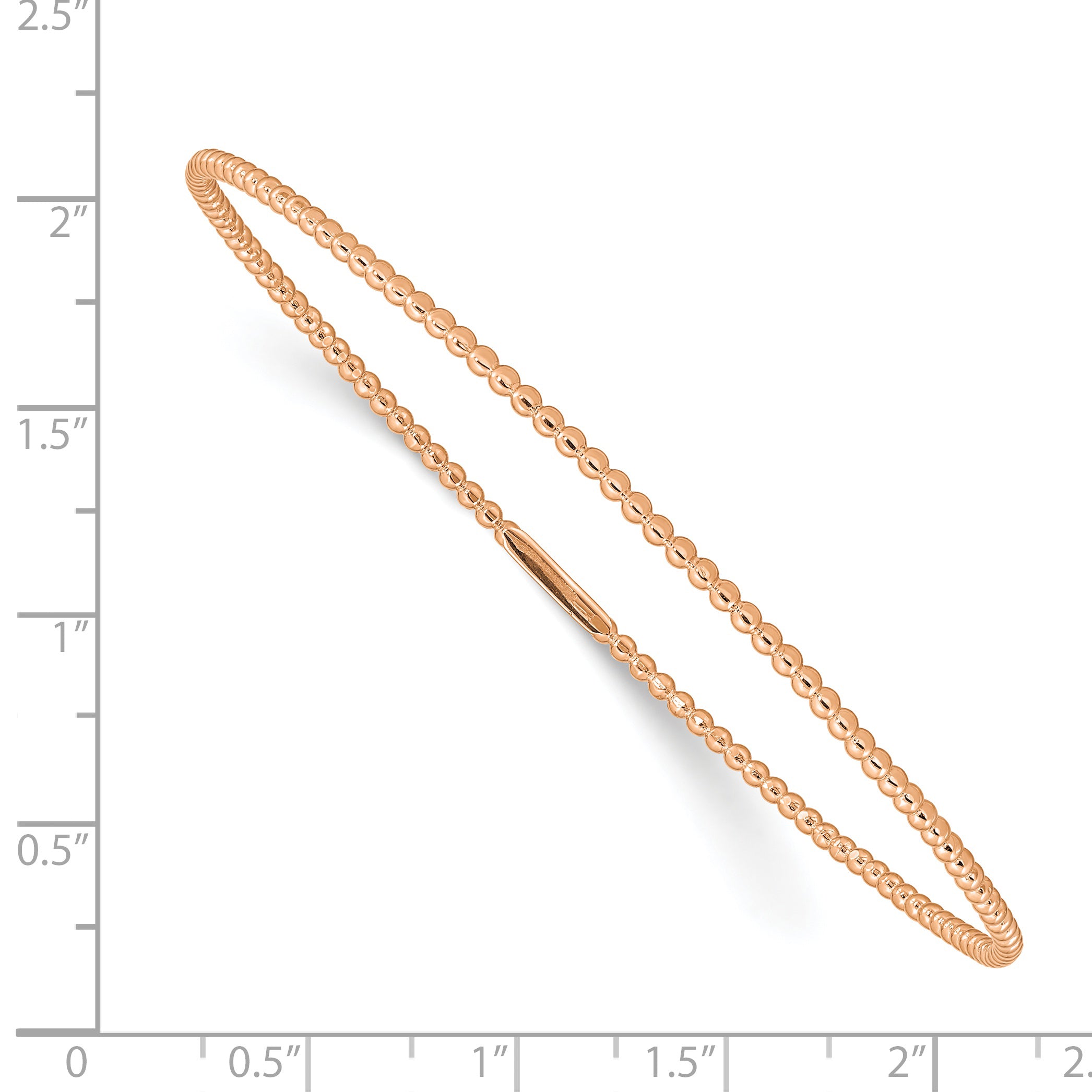 14K Rose Gold Beaded Slip-on Bangle Secondary image
