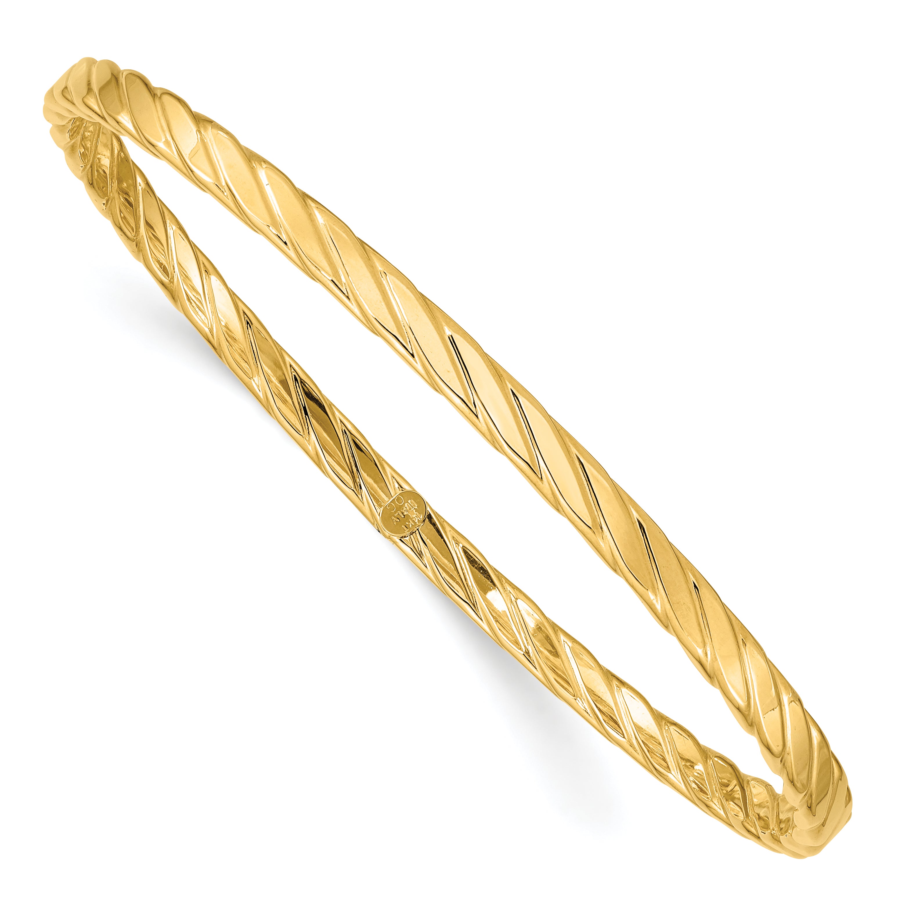 14K 4mm Textured Twist Slip-on Bangle Main image