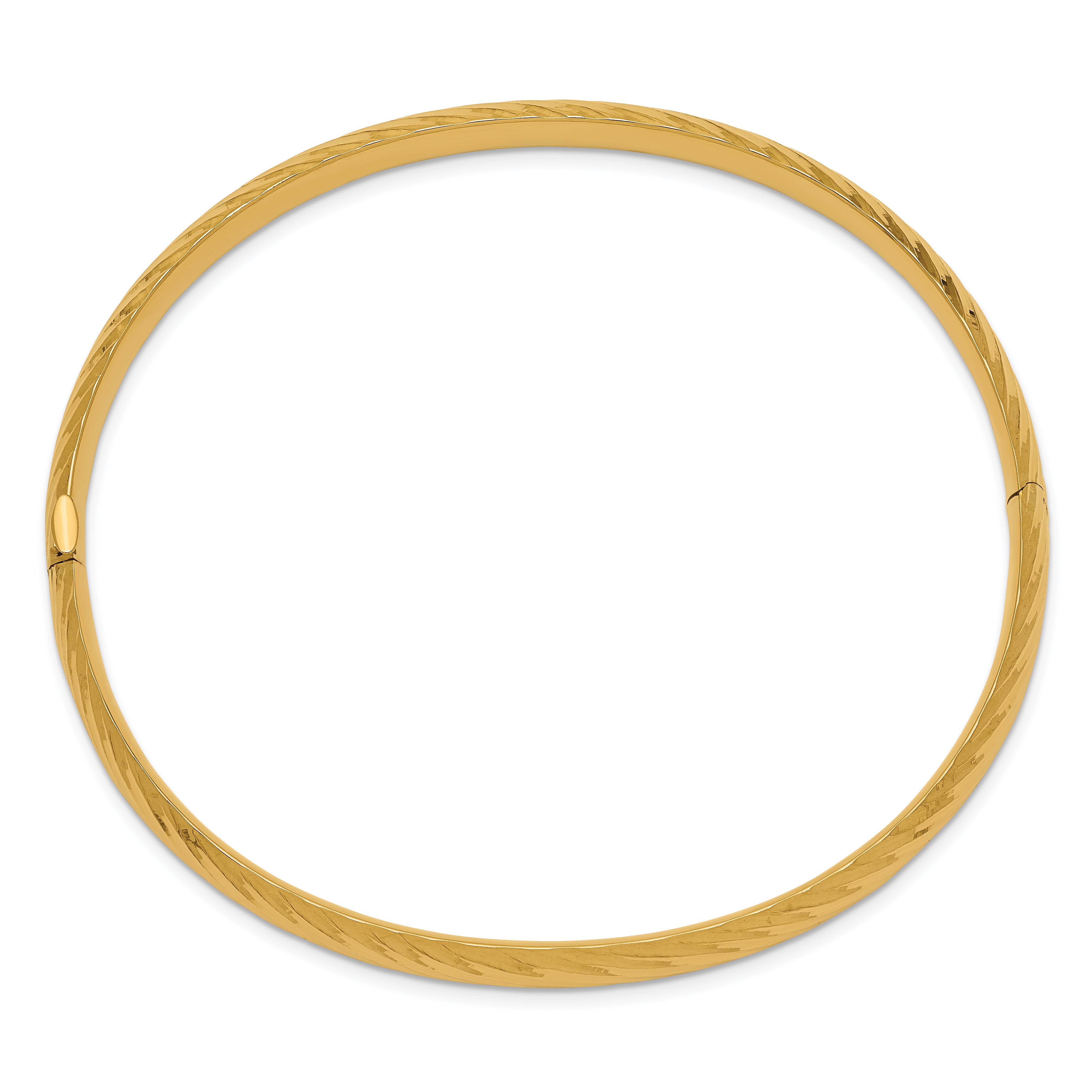 14k 4/16 Textured Hinged Bangle Secondary image