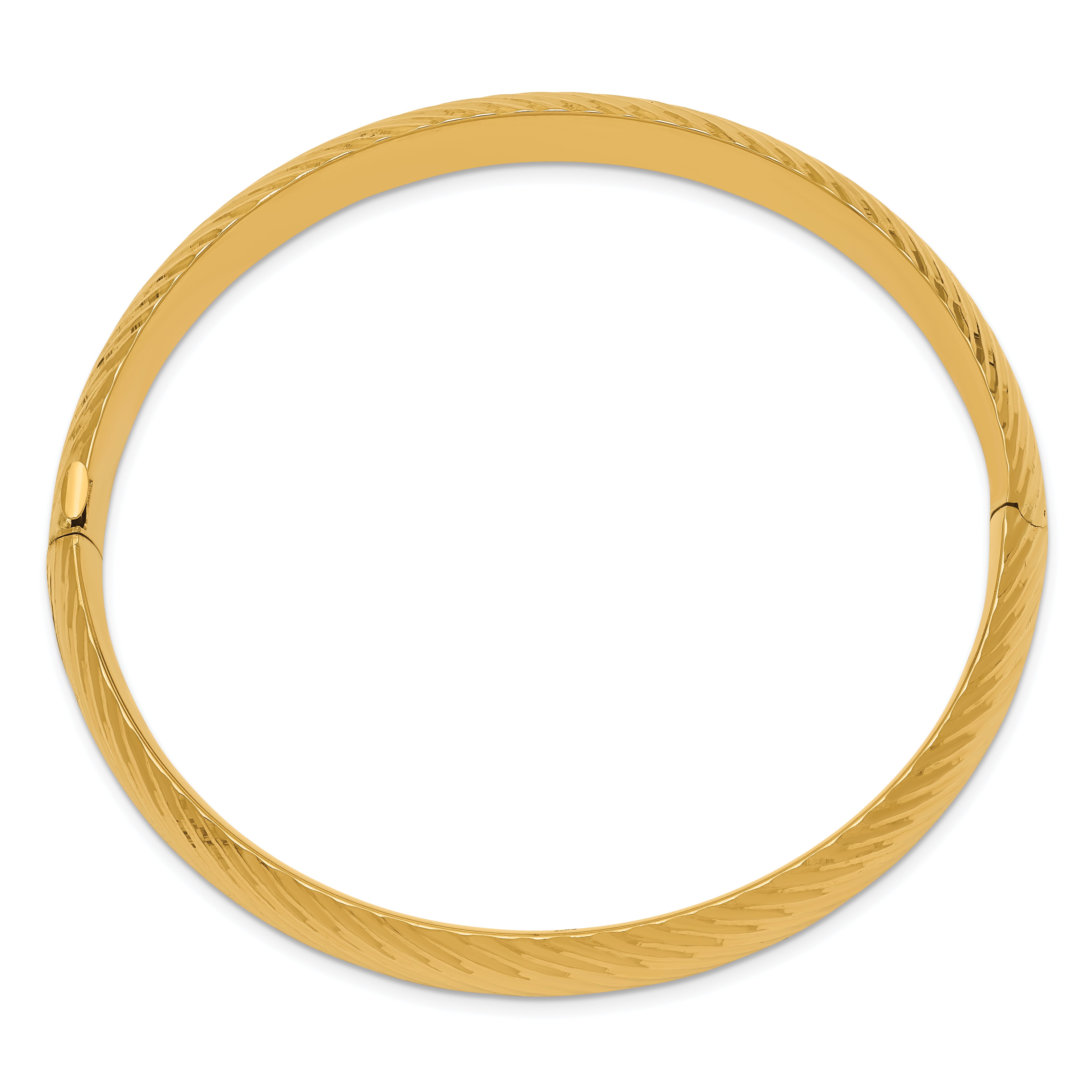 14k 7/16 Textured Hinged Bangle Secondary image