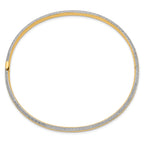 14k 3/16 w/White Rhodium Diamond-Cut Hinged Bangle