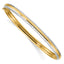 14k 3/16 w/White Rhodium Diamond-Cut Hinged Bangle