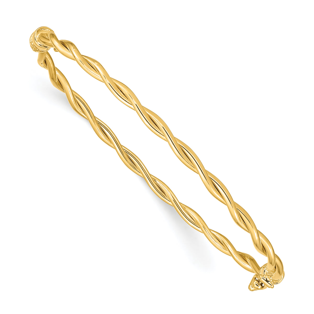 14K Yellow Gold Twisted Hinged Bangle
