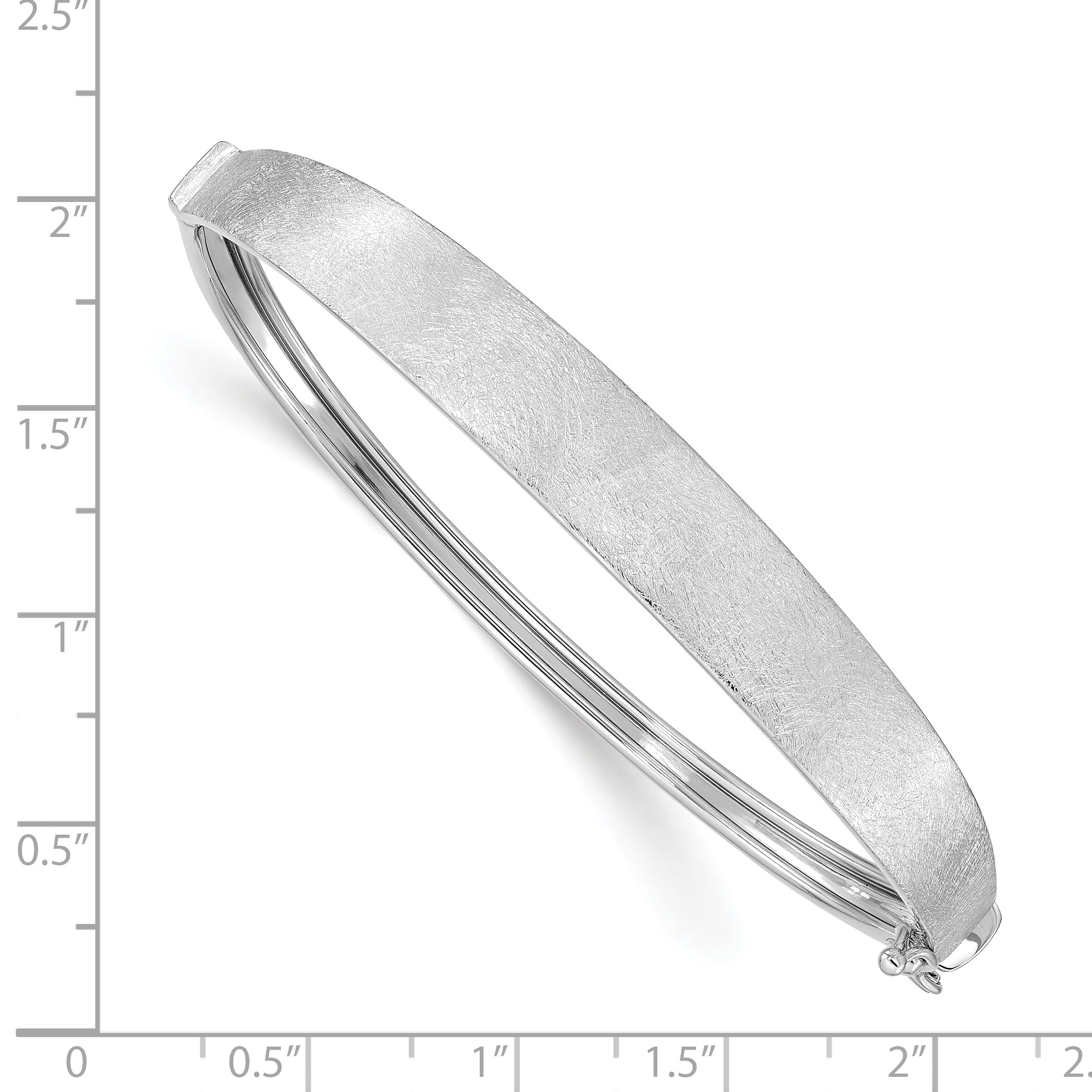 14k White Gold Satin Finish Graduated Hinged Bangle Secondary image