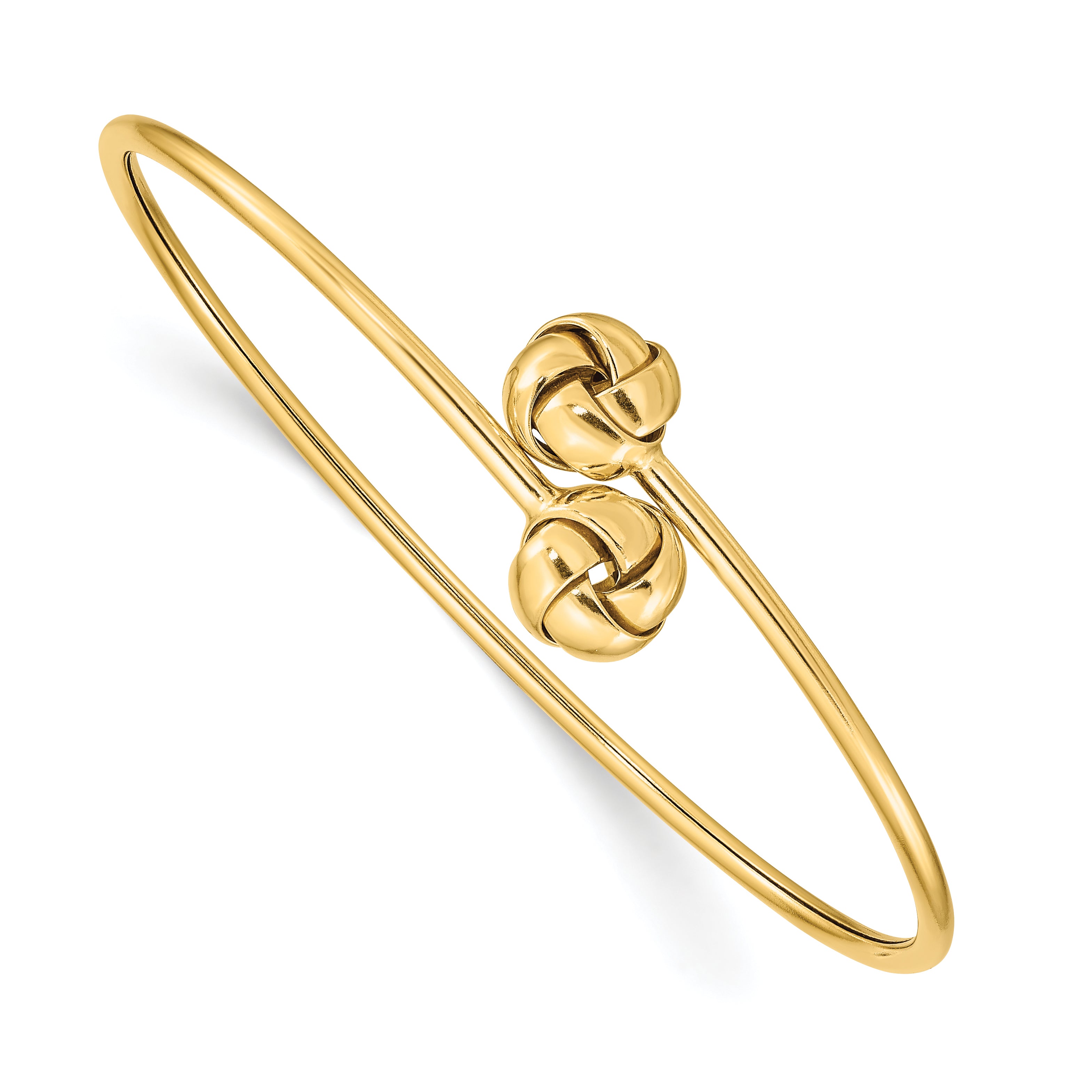 14K Polished Love Knot Flexible Bangle Main image