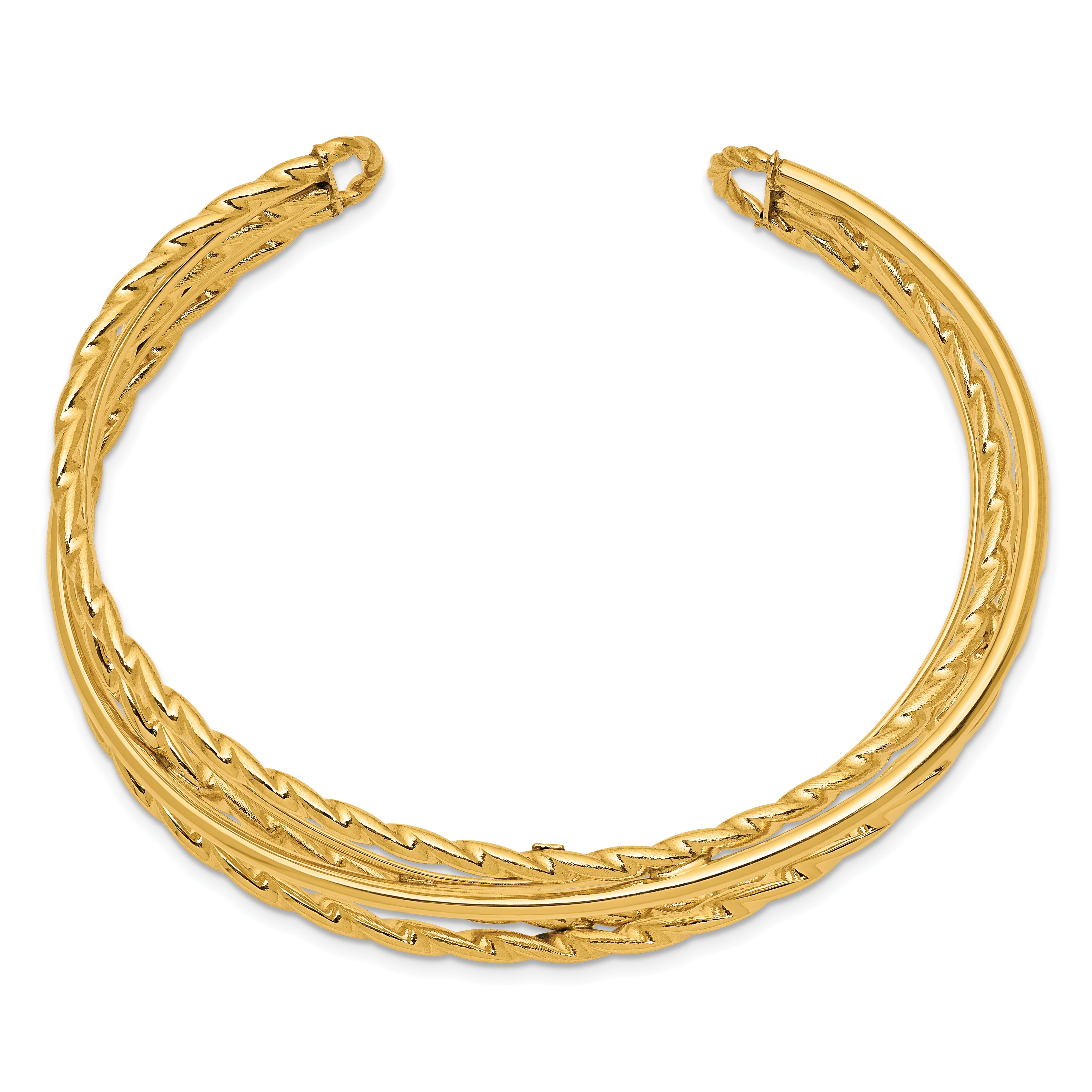 14k Polished Multi Tube Cuff Bangle Secondary image