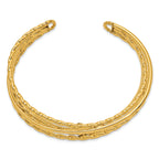 14k Polished Multi Tube Cuff Bangle