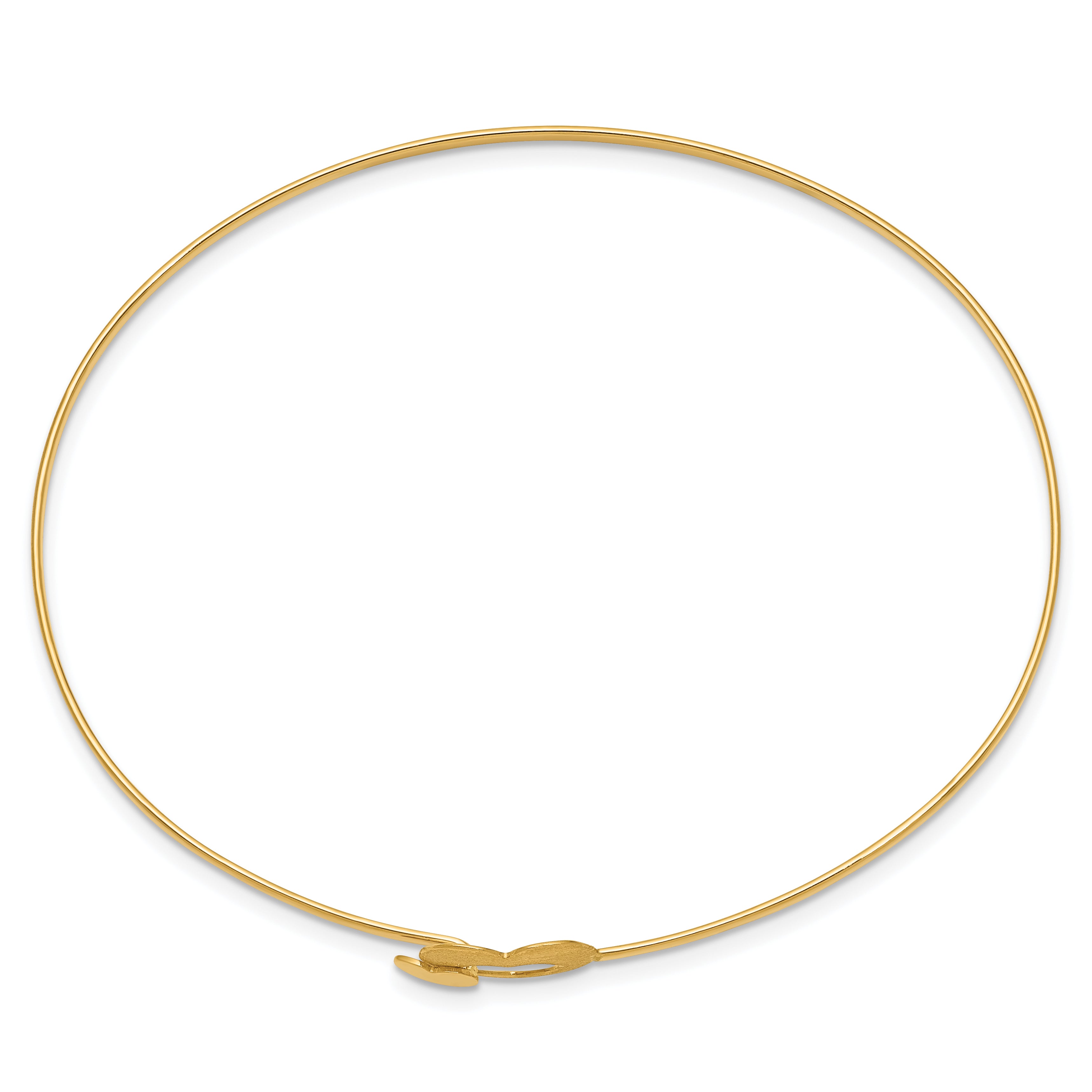 14K Brushed and Polished Hearts Flexible Bangle Secondary image