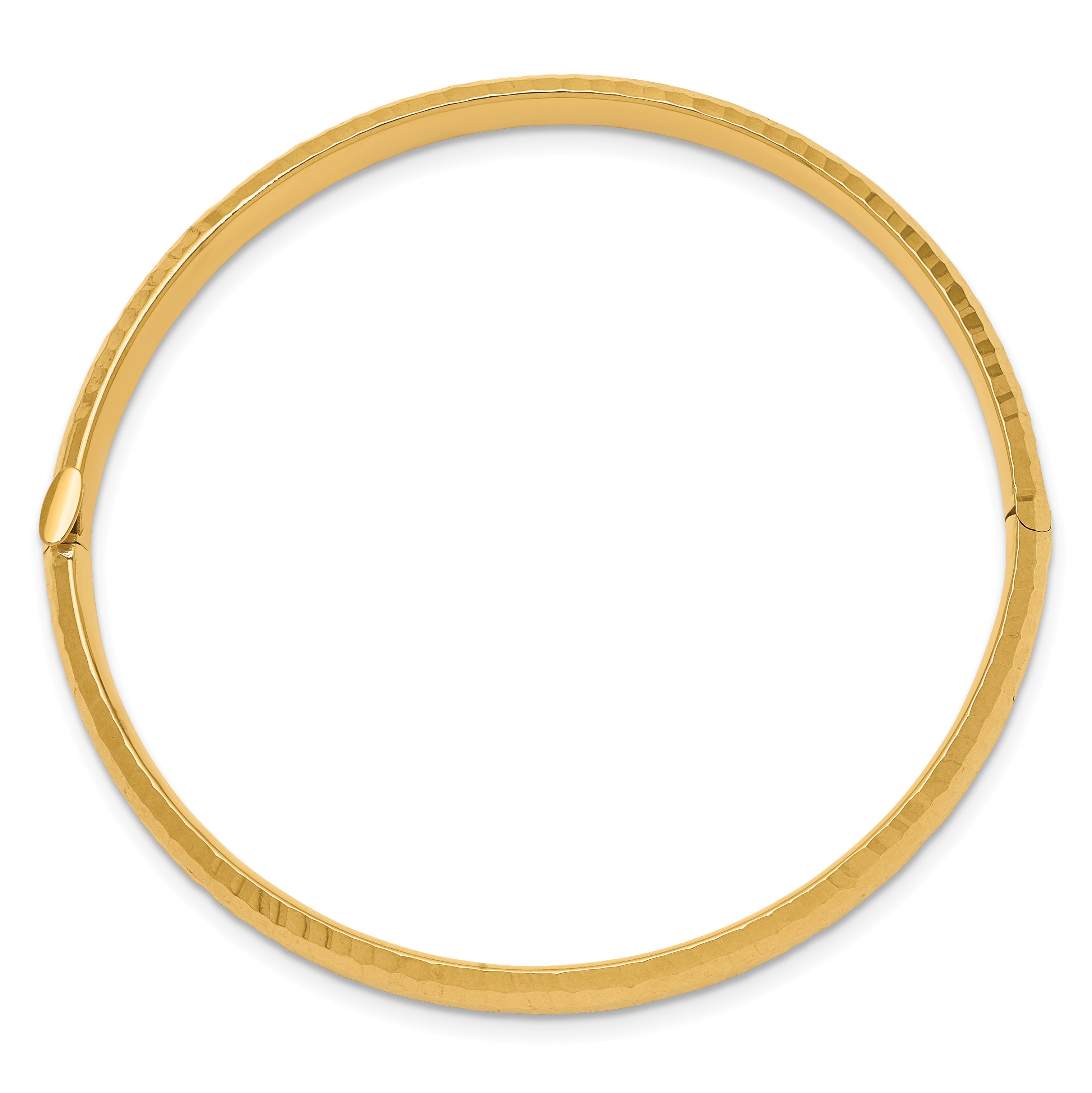 14k 3/16 Hammered Children's Hinged Bangle