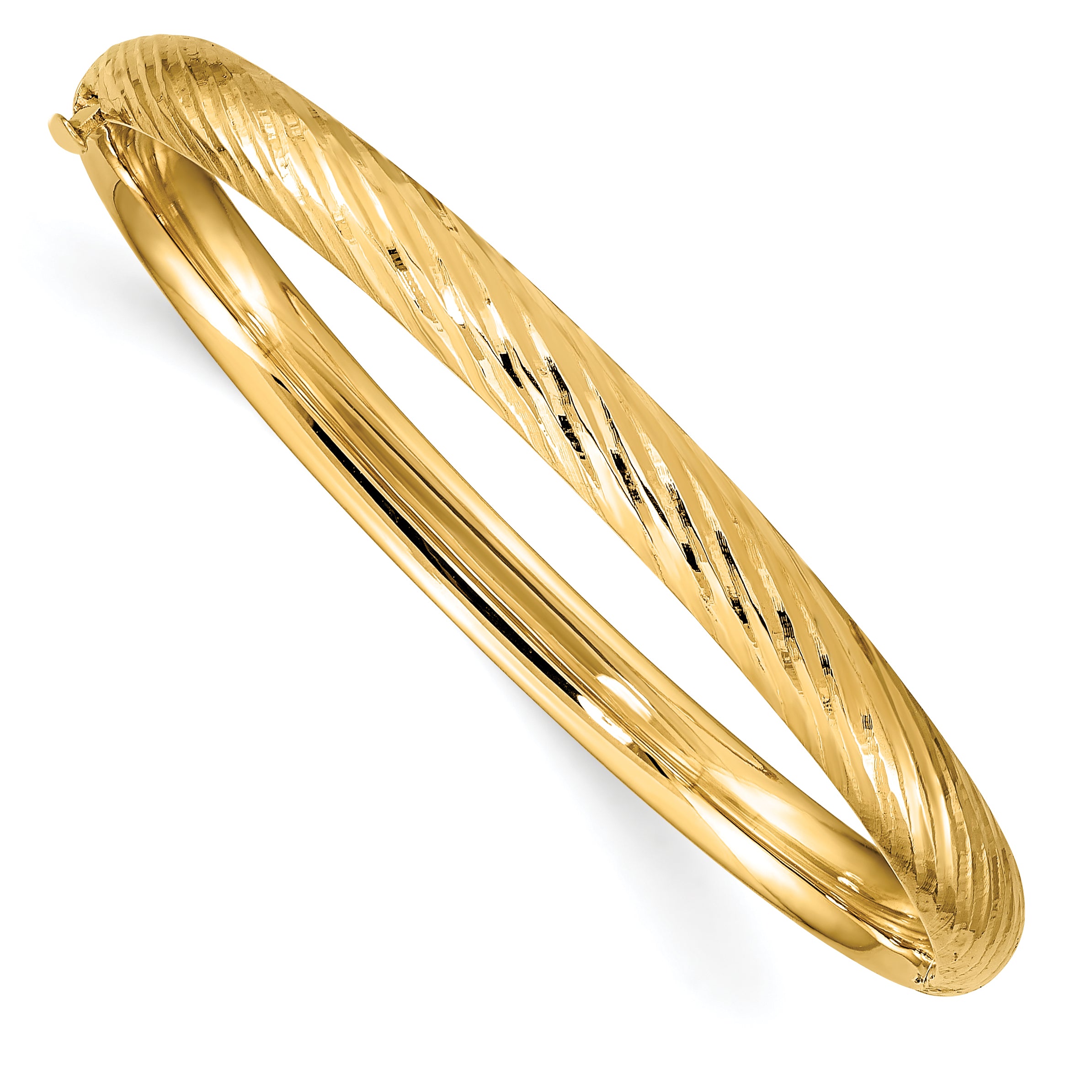 14k 3/16 Textured Children's Hinged Bangle Main image