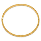 14k Textured Diamond-cut Twisted Hinged Bangle