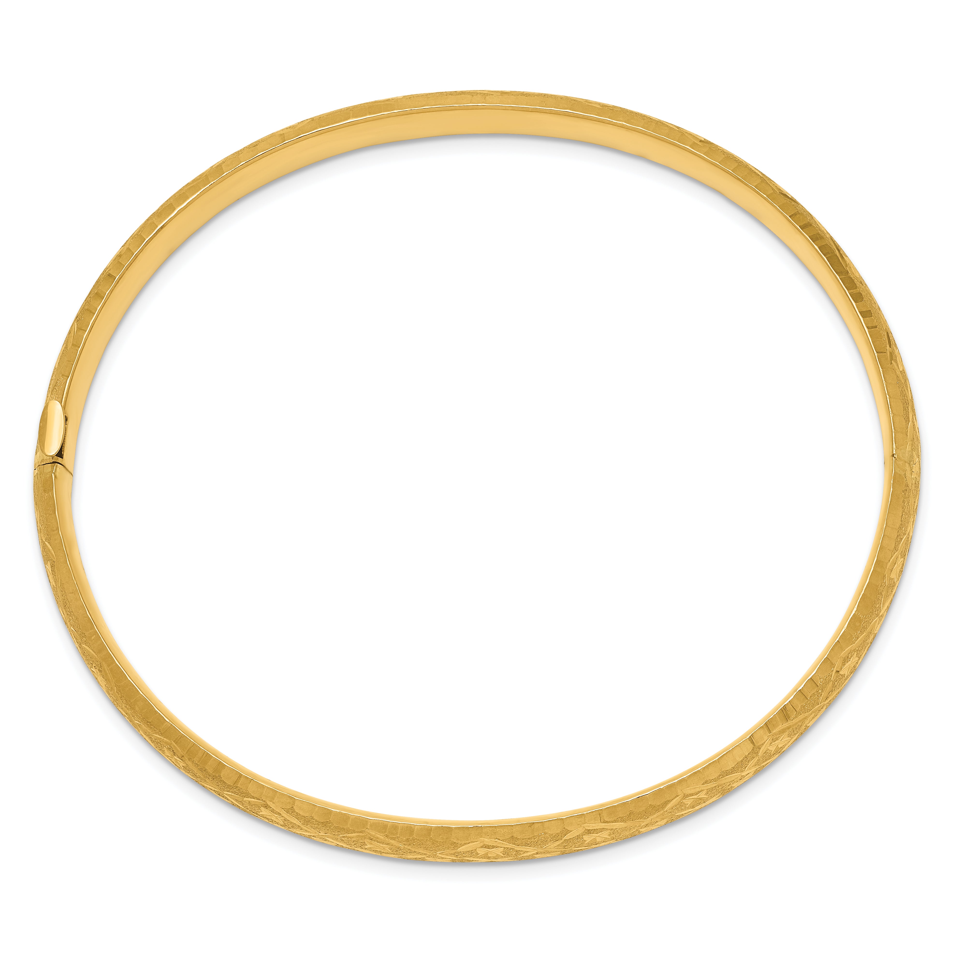 14k 4/16 Diamond-cut Fancy Hinged Bangle Bracelet Secondary image