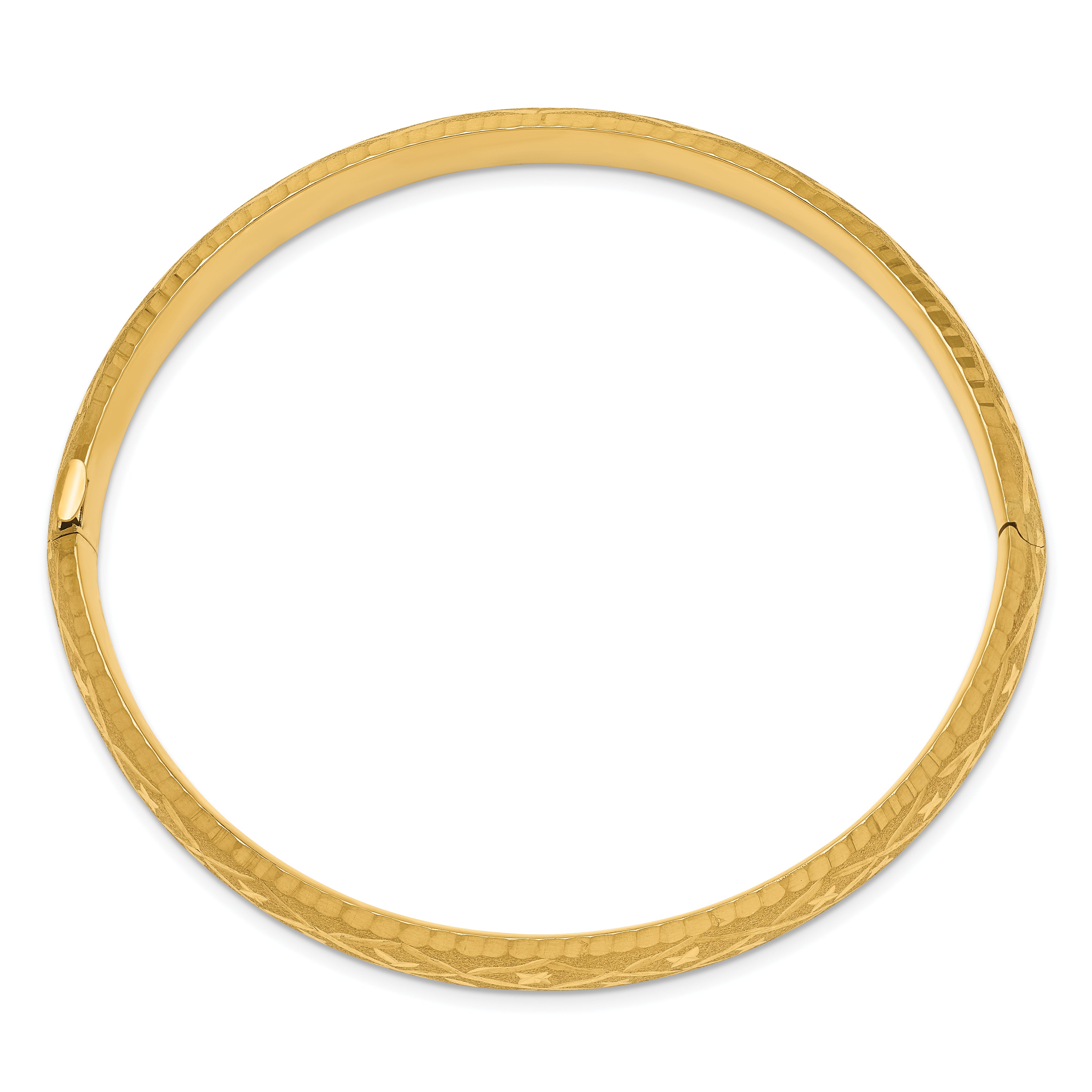 14k 5/16 Diamond-cut Fancy Hinged Bangle Bracelet Secondary image