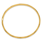14K Gold Diamond-Cut Hinged Bangle Bracelet with Polished Finish