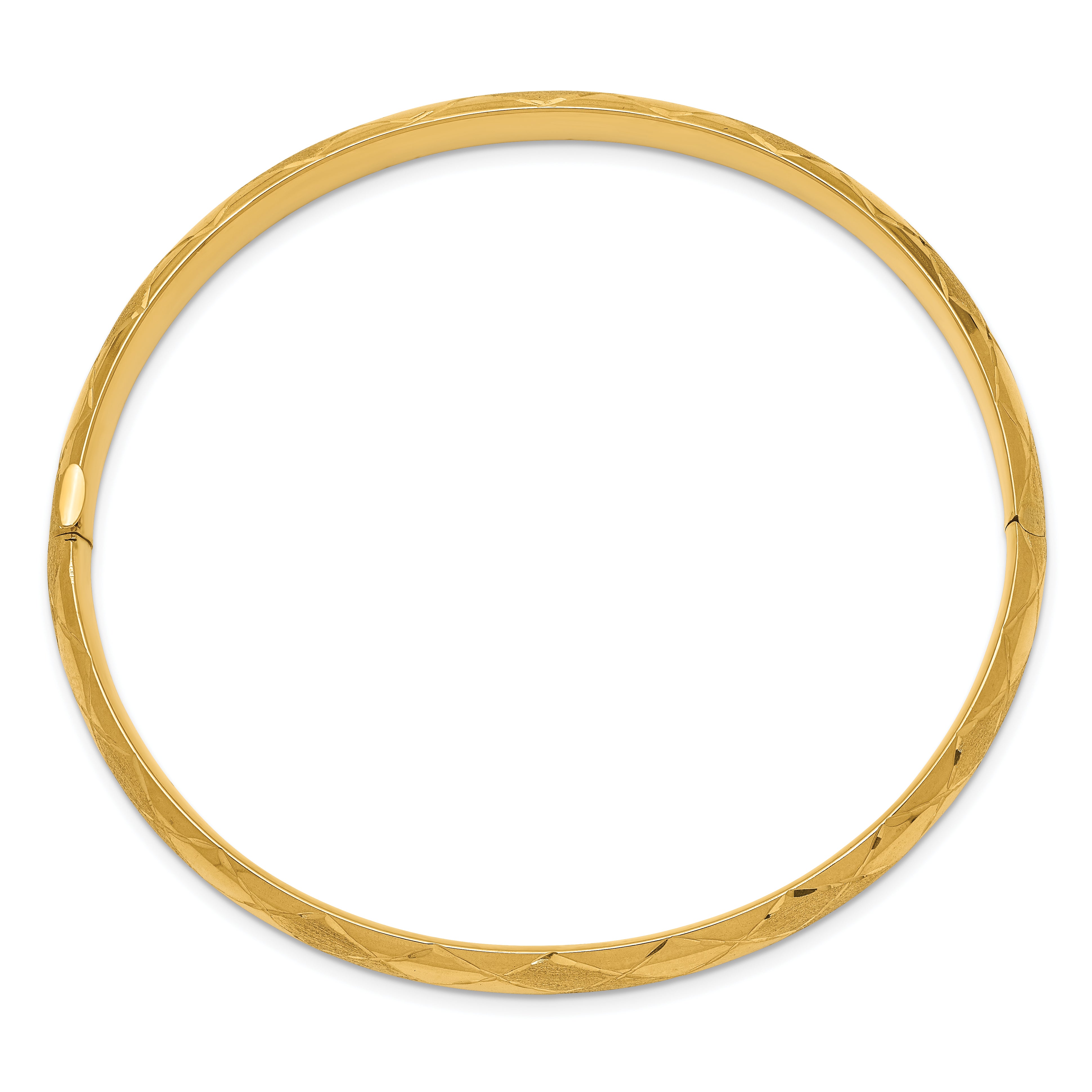 14K Gold Diamond-Cut Fancy Hinged Bangle Bracelet for Women Secondary image