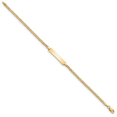 14k Semi-Solid Polished Anchor Link ID  Bracelet