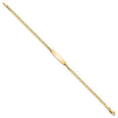 14k Semi-solid Soft Diamond Shape Anchor ID Bracelet