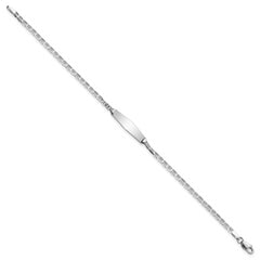14k WG Semi-solid Soft Diamond Shape Anchor ID Bracelet