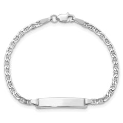 14k WG Semi-Solid Anchor Link ID Bracelet