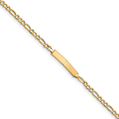 14K Semi-Solid Figaro Link ID Bracelet