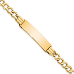 14k Semi-solid Curb Link ID Bracelet