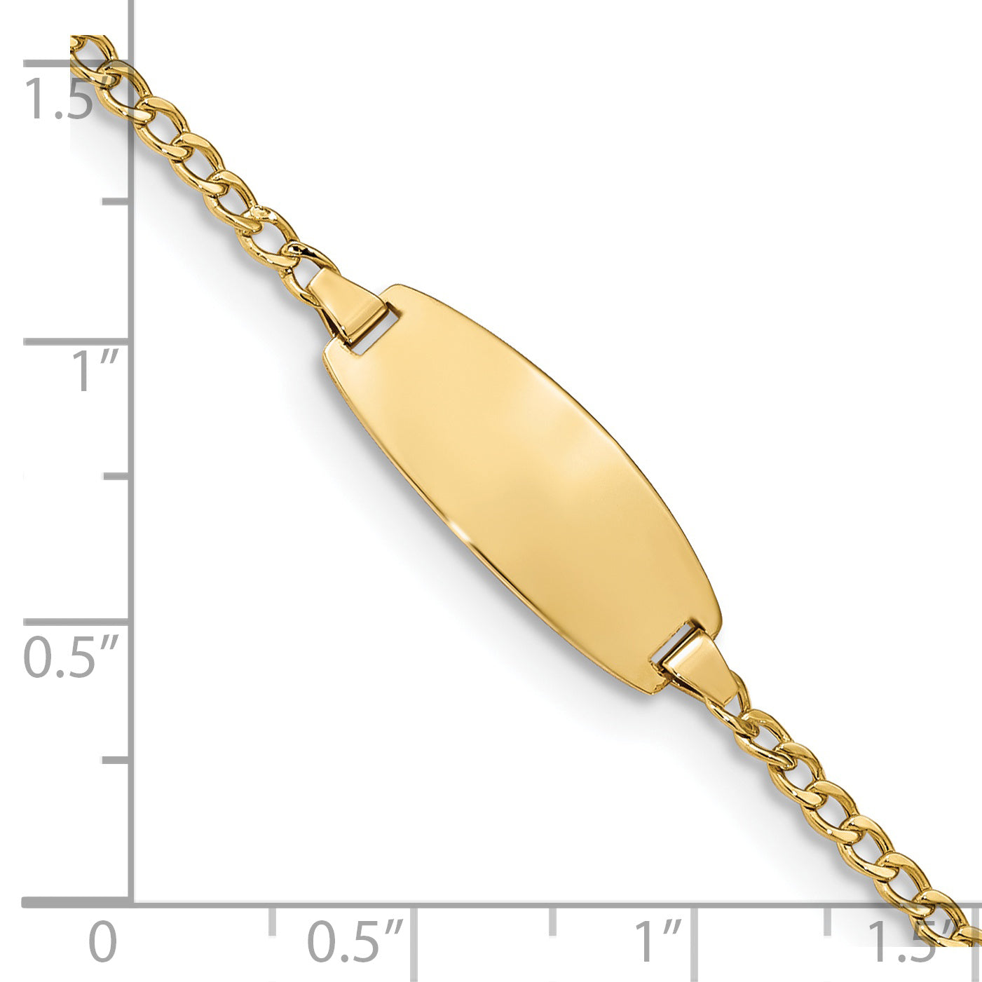 14k Semi-Solid Oval Curb ID Bracelet