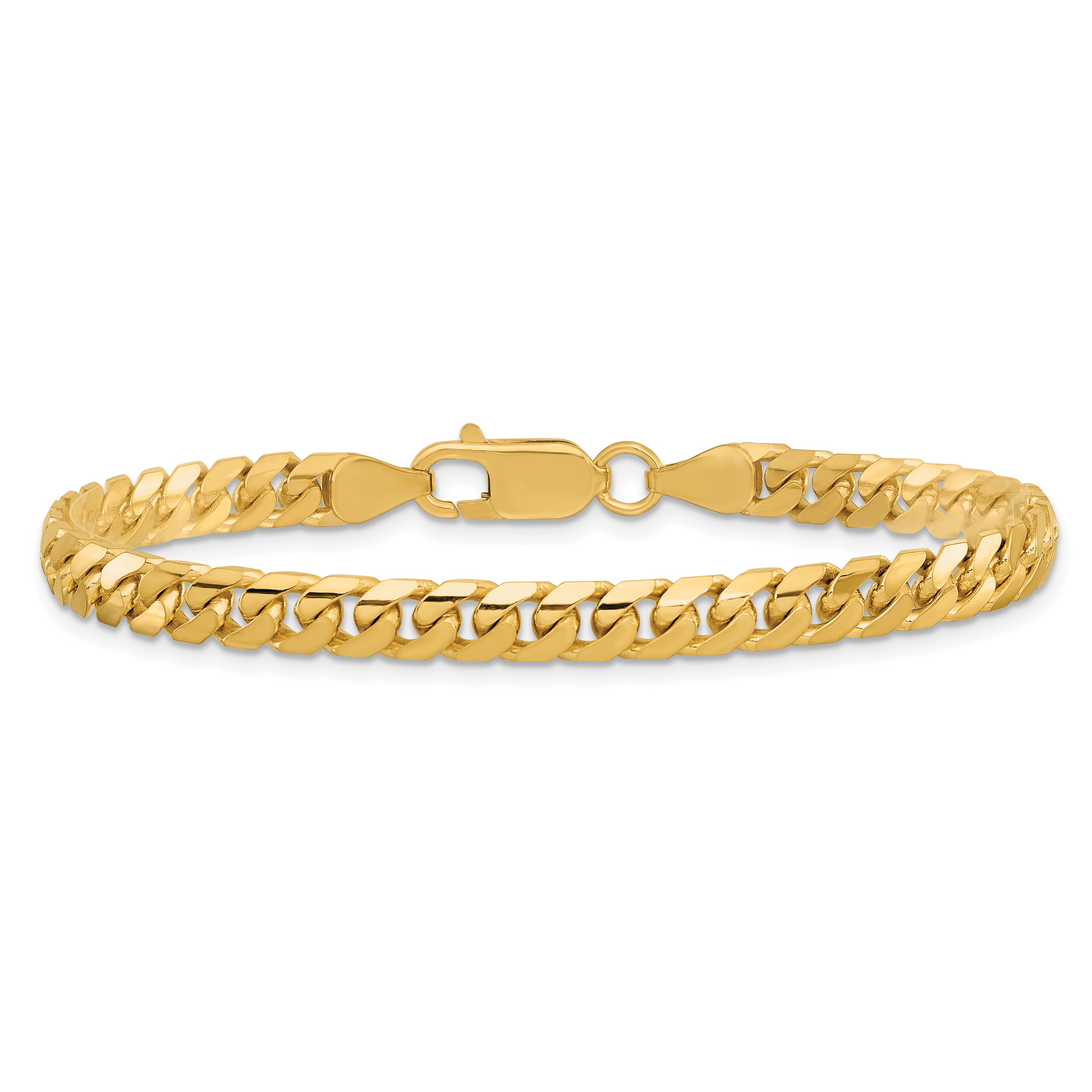 14K 7 inch 5mm Solid Miami Cuban Link with Lobster Clasp Bracelet - 7