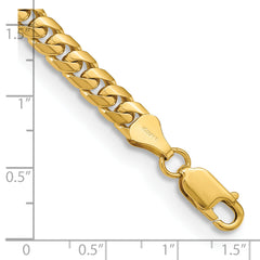 14K 8 inch 5.5mm Solid Miami Cuban Link with Lobster Clasp Bracelet - 8