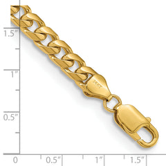 14K 8 inch 6.25mm Solid Miami Cuban Link with Lobster Clasp Bracelet - 8