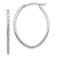 14k White Gold Diamond Fascination Oval Hinged Hoop Earrings