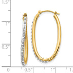 14K Gold Diamond Fascination Oval Twist Hoop Earrings  Polished, Elegant Design