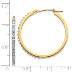 14K Gold Diamond Hoop Earrings with Polished Finish  Elegant Women's Design