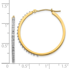 14K Gold Diamond Hoop Earrings with Polished Finish  Elegant Women's Design