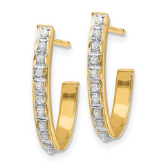 14k Diamond Fascination Post J Hoop Earrings