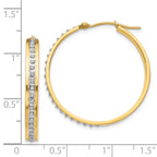 14K Gold Diamond Hoop Earrings with Polished Finish  Elegant Hinged Design