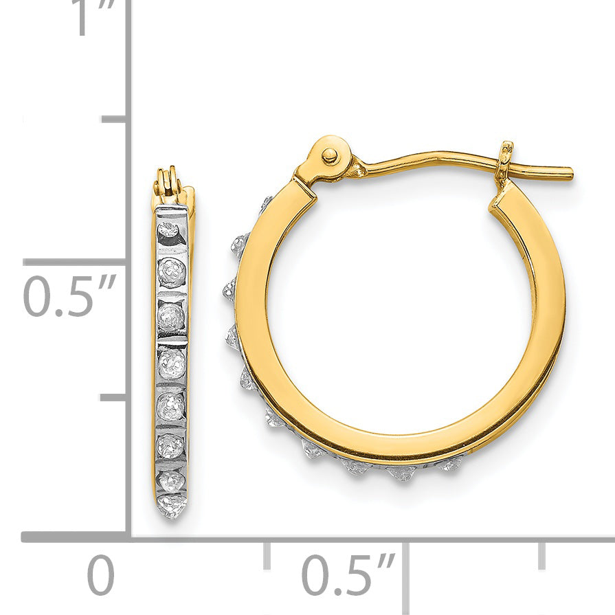 14k Diamond Fascination Small Hinged Hoop Earrings