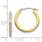14K Gold Diamond Accent Hoop Earrings with Polished Finish 21mm