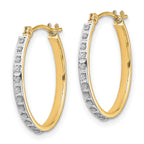14K Gold Diamond Fascination Hoop Earrings with Polished Finish