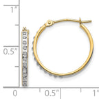 14K Gold Diamond Fascination Hoop Earrings with Polished Finish