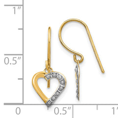 14k Diamond Fascination Heart Earrings