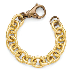 Bronze Diego Massimo Gold-tone & Coffee Brown tone Link Bracelet